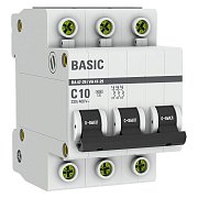 Автоматический выключатель 3P 10А (C) 4,5кА ВА 47-29 Basic (mcb4729-3-10C) / Автоматический выключатель