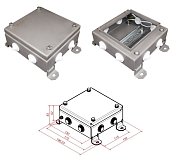 КМ IP55-1515, 8 вводов, нержавейка / Коробка монтажная электротехническая