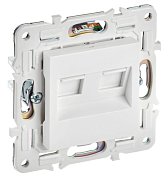 SKANDY Розетка компьютерная двойная RJ45 кат.6 SK-K04W скрытой установки арктический белый (SK-K20-2-K01) / Розетка компьютерная