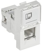 Розетка компьютерная RJ45 PRIMER РКИ-10-00-П-6 UTP кат.6 1 модуль белая (PR-KK40D-RI-0-1-C06U-K01) / Розетка компьютерная
