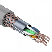 SF/UTP, CAT 5e, PVC, 4PR, 24AWG, INDOOR, STRANDED, серый, 305м, REXANT (01-0343) / Кабель «витая пара» (LAN) для структурированных систем связи