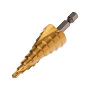 Сверло по металлу ступенчатое ТИТАН 4,0-20,0 мм 76 mm 65 HRC Р6М5 TiN Kranz (KR-12-6611) / Сверло по металлу шлифованное