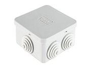 Коробка JBS070 70х70х40, 6 вых., IP44, белая (44056W-1) / Коробка монтажная
