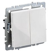 Выключатель 2-клавишный проходной ВС10-2-6-БрБ белый BRITE (BR-V22-0-10-K01) / Выключатель