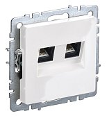 Розетка компьютерная 2-местная RJ45 BRITE РК10-2-БрБ кат.5E белый (BR-K20-1-K01)