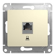 Glossa розетка RJ45 1-местная, кат. 5Е, скрытой установки, механизм, бежевый (GSL000281K) / Розетка компьютерная