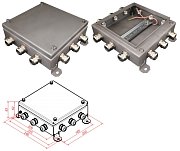 КМ IP66-2020, 12 вводов, нержавейка / Коробка монтажная электротехническая