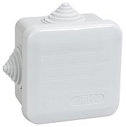 Коробка распаячная КМ41236 70х70х40 открытой проводки IP44 4 гермоввода серая (UKOZ11-070-070-040-K41-44) / Коробка распаячная безгалогенная (HF) с защелкивающейся крышкой