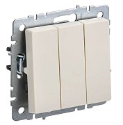 Выключатель 3-клавишный ВС10-3-0-БрКр бежевый BRITE (BR-V30-0-10-K10) / Выключатель