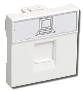 Розетка компьютерная RJ-45 PRIMER РКИ-20-00-П UTP кат.5e 2 модуля белая (CKK-40D-RI2-K01) / Розетка компьютерная
