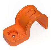 Крепеж-скоба пл, од, пр.мон.аф, оран.пэ D25 (50 шт) (Промрукав) (PR13.1176) / Крепеж-скоба пластиковая односторонняя для прямого монтажа