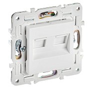 SKANDY Розетка компьютерная двойная RJ45 кат.5E SK-K03W скрытой установки арктический белый (SK-K20-1-K01) / Розетка компьютерная