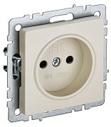 Розетка 1-местная BRITE РСш10-2-БрКр без заземления с защитными шторками скрытой установки 10А бежевый (BR-R13-10-K10) / Розетка с защитными шторками