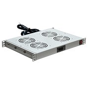 Модуль вентиляторный с термостатом 19" 1U с 4-мя вентиляторами REXANT (04-2605) / Модуль вентиляторный 19"