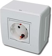 Коробка в сборе с силовой розеткой, белая (10482) / Коробка в сборе