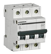 GENERICA ВА47-29 3P C 6А 4,5кА (MVA25-3-006-C) / Автоматический выключатель