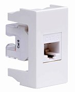 Розетка RJ-45 Viva 1 модуль кат.6A белая (45058) / Розетка компьютерная экранированная с одним разъёмом