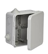 Коробка распаячная КМ открытой проводки с откидной крышкой 100х100х50 IP54 4 гермоввода серый GENERICA (UKO31-100-100-050-K03-54G) / Коробка распаячная с откидной крышкой
