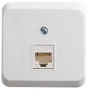 Этюд розетка RJ45 1-местная, кат. 5Е, открытой установки, белый (KOMA-001B) / Розетка компьютерная