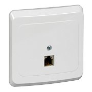 Этюд розетка RJ11 1-местная, в сборе, скрытой установки, белый (TELC-001B) / Розетка телефонная