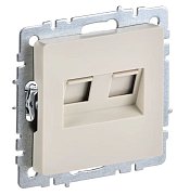 Розетка 2-местная RJ11+RJ45 BRITE РК/Т12-БрКр кат.5E бежевый (BR-KT20-O-1-K10) / Розетка
