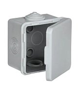 Коробка распаячная КМ для открытой проводки с откидной крышкой 65х65х50 IP54 4 гермоввода серый GENERICA (UKO31-065-065-050-K03-54) / Коробка распаячная с откидной крышкой