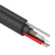 КВК-П-2+2x0,75 мм², +ТРОС (Cu/Cu) черный REXANT (01-4107) / Кабель комбинированный для систем видеонаблюдения