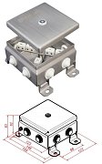 КМ-О (12к)-IP55-1212, 8 вводов, нержавейка / Коробка монтажная огнестойкая