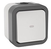 TORS Переключатель 1-клавишный с индикацией TS202 открытой установки 10А IP55 серо-белый (TS-V10-1-10-55-K41)