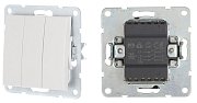 Выключатель 3-клавиши с индикаторами 16 A, 250 B, белый LK60 (862104-1) / Выключатель