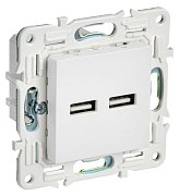 SKANDY Розетка USB A+A 3,1А SK-R15W скрытой установки арктический белый (SK-U21-D31-K01) / Розетка USB