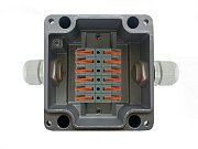 МКС "Мороз", 2В, с клеммниками REXANT, IP66/IP68 / Коробка коммутационная металлическая