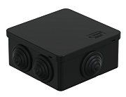 Коробка JBS101 100х100х55, 6 вых., IP55, черная (44037BL-1) / Коробка монтажная