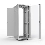 Шкаф напольный 19" 42U 800х800мм, передняя дверь стекло, задняя дверь металл, RAL 7035 REXANT (04-2308) / Шкаф телекоммуникационный 19" напольный 42U