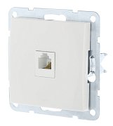 Розетка телефонная RJ-12 с накладкой, белый LK60 (865504-1) / Розетка телефонная