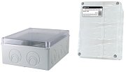 Коробка ОП 240х195х90мм, прозрачная крышка, IP55, монтажная плата, кабельные вводы d28-3шт, d37-2шт (SQ1401-1346) / Распаячная коробка