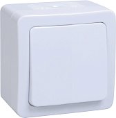 ГЕРМЕС PLUS Выключатель 1-клавишный ВС20-1-0-ГПБ открытой установки IP54 белый (EVMP10-K01-10-54-EC)