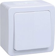 ГЕРМЕС PLUS Выключатель 1-клавишный ВС20-1-0-ГПБ открытой установки IP54 белый (EVMP10-K01-10-54-EC) / Выключатель