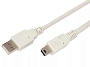 Кабель USB-A – mini USB, 1А, 1,8м, ПВХ, белый REXANT (18-1134) / Кабель для программирования
