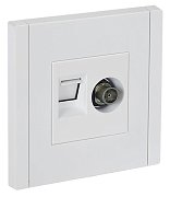 FORTE&PIANO Розетка двойная TV+RJ45 кат.5E FP236 скрытой установки белый (FP-AK20-1-K01) / Розетка двойная TV+RJ45 (cat.5e) серии FORTE&PIANO
