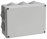 Коробка распаячная КМ41244 190х140х70 открытой проводки IP55 10 гермовводов серая (UKO11-190-140-070-K41-55) / Коробка распаячная безгалогенная (HF)