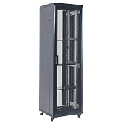 Напольный шкаф 19" 42U 600х800х2054, дверь перфорация, черный, RAL 9005 REXANT (04-4266-232) / Шкаф телекоммуникационный 19" напольный 42U