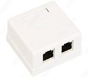 WS-RJ45-8P8C-5e-2P (201-012) / Розетка компьютерная накладная RJ-45 (8Р8С) кат.5e двойная
