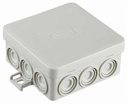 Коробка JBL085 85х85х38, 12 вых., 2P (0,15...4мм²) серая (43455HF-GR) / Коробка монтажная, огнестойкая, без галогена