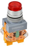 Кнопка управления D7-11D d=22мм с подсветкой красная GENERICA (BBT50-11D-3-12-K04-G) / Кнопка управления