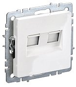 Розетка компьютерная 2-местная RJ45 BRITE РК10-2-БрБ кат.5E белый (BR-K20-1-K01) / Розетка компьютерная