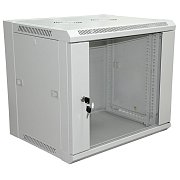 Шкаф телекоммуникационный 19" настенный 9U 600×450×500 мм (ШxГxВ) - передняя дверь стекло, боковые стенки съемные (разобранный) RAL 7035 (04-2201) / Шкаф телекоммуникационный 19" настенный 9U