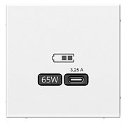 ArtGallery розетка USB тип-С 65Вт высокоскоростной заряд. QC, PD, скрытой установки, механизм, белый (GAL000127) / Розетка USB