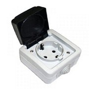 Розетка одинарная с з/к EF600G, серый LK Aqua (80007) / Розетка
