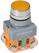 Кнопка управления D7-11T d=22мм с фиксацией желтая GENERICA (BBT50-11T-3-21-K05-G) / Кнопка управления